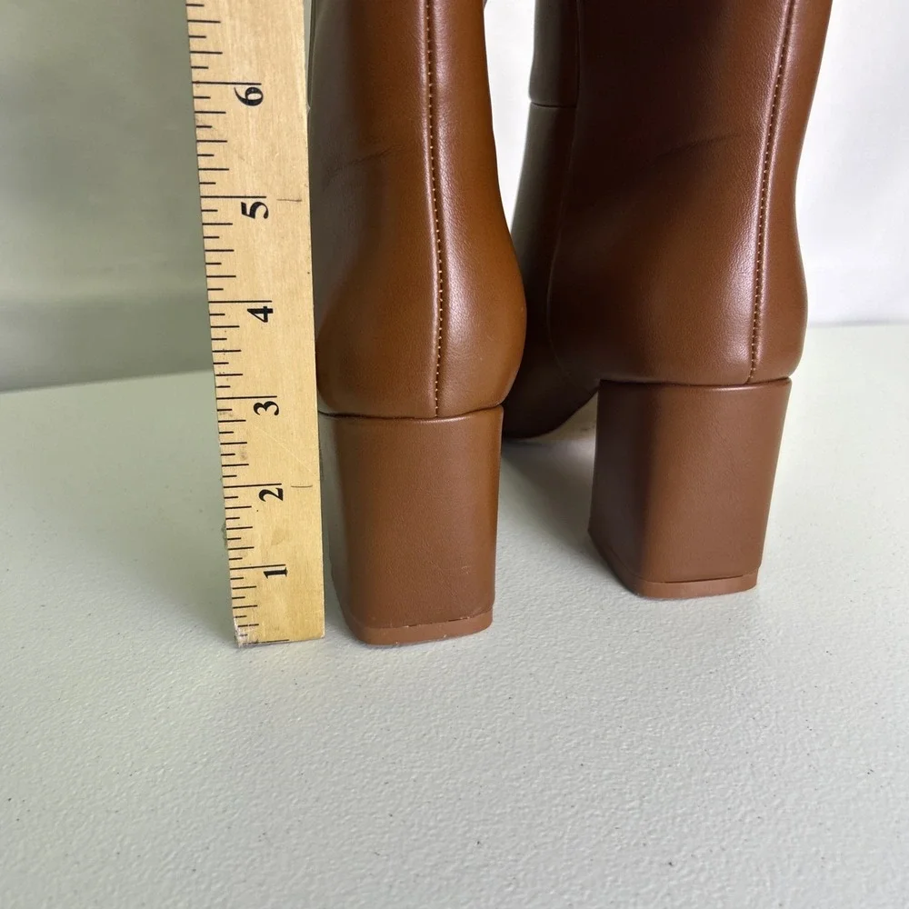 Wetkiss Womens Knee High Boots Size 6 Brown Faux Leather Pointed Toe NWB